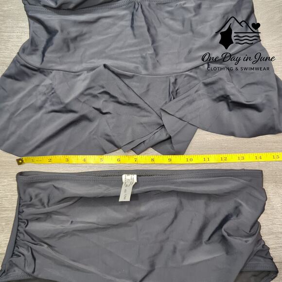 Daci High Waist Cross Front Ruffle Bikini Swimsuit Size 12W - Picture 5 of 6